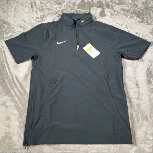 Nike Football Coaches Sideline 1/4 Zip SS Hoodie Jacket Mens S Black FJ9548-014. - Picture 1 of 7
